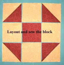 lay out and sew the shoofly block